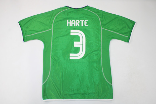 Retro Shirt 2002 Ireland HARTE 3 Vintage Home Soccer Jersey