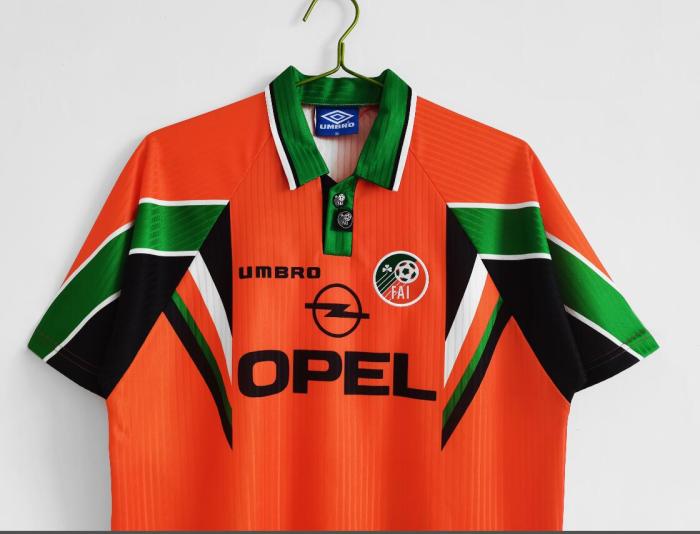 Retro Jersey 1997-1998 Ireland Away Orange Soccer Jersey