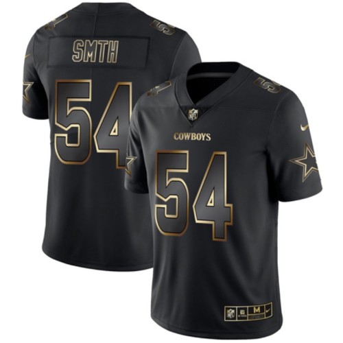Dallas Cowboys #54 SMTH Black/Gold NFL Jersey