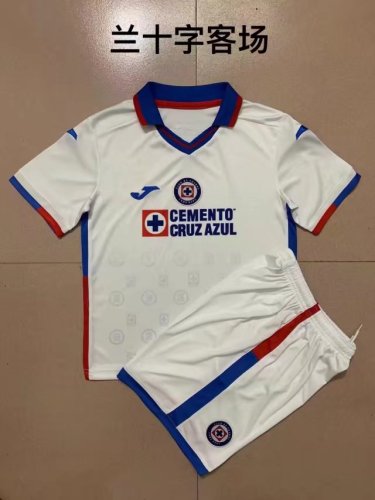 Adult Uniform 2022-2023 Cruz Azul Away White Soccer Jersey Shorts