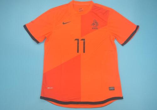 Retro Jersey 2012 Netherlands 11 ROBBEN Home Soccer Jersey Vintage Football Shirt