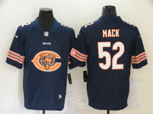 Chicago Bears 52 MACK Black Team Big Logo Vapor Untouchable Limited Jersey