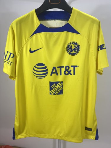 Fan Version 2023-2024 Club America Aguilas Yellow Soccer Training Jersey