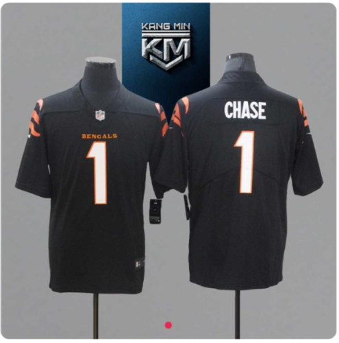 Youth 2021 Bengals 1 CHASE Black NFL Jersey