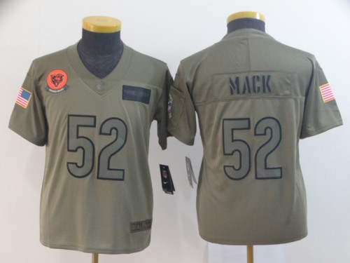 Youth Chicago Bears 52 Khalil Mack 2019 Olive Salute To Service Limited Jersey