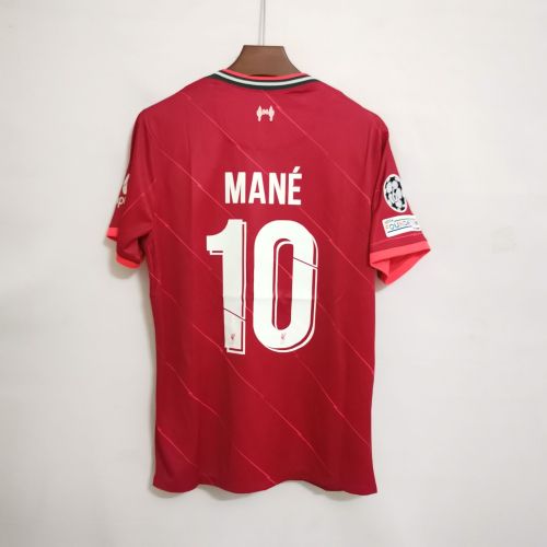 with UCL PatchFans Version 2021-2022 LIVERPOOL MANÉ 10 Home Soccer Jersey