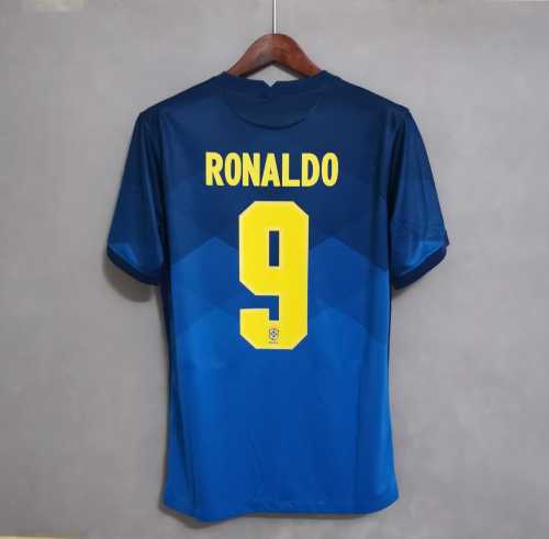 Retro Jersey Brazil 2020 RONALDO 9 Away Blue Soccer Jersey