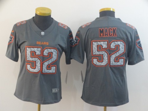 Women Chicago Bears 52 Khalil Mack Gray Camo Vapor Untouchable Limited Jersey