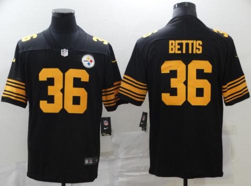 Steelers 36 Jerome Bettis Black Color Rush Limited Jersey
