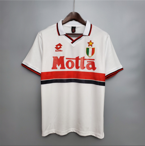 Retro Jersey 1993-1994 AC Milan Away White Soccer Jersey