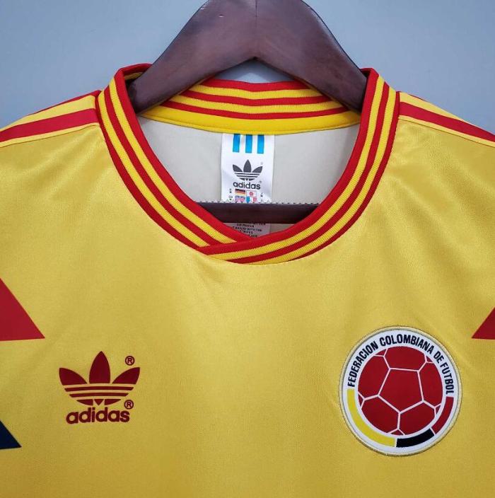 Retro Jersey 1990 Colombia Home Yellow Soccer Jersey Vintage Football Shirt