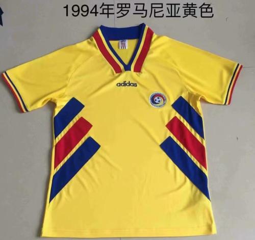 Retro Jersey 1994 Romania Yellow  Soccer Jersey