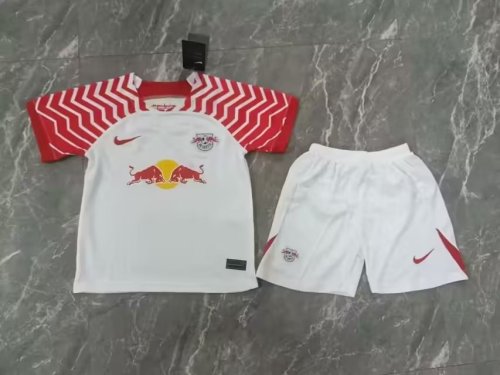 Youth Uniform Kids Kit Red Bull Leipzig Home Soccer Jersey Shorts