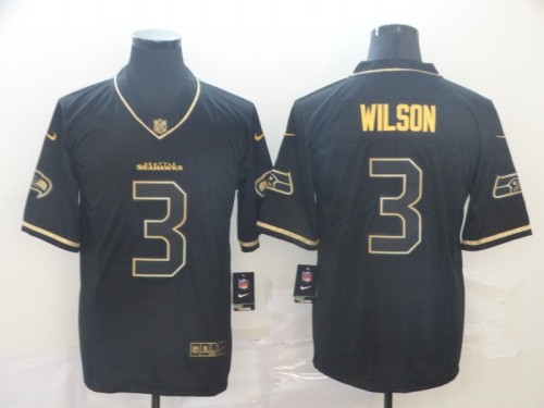 Seattle Seahawks 3 Russell Wilson Black Gold Throwback Vapor Untouchable Limited Jersey