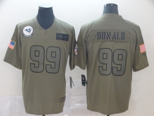 Los Angeles Rams 99 Aaron Donald 2019 Olive Salute To Service Limited Jersey