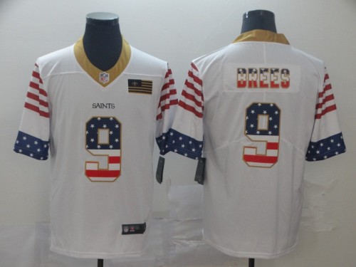 New Orleans Saints 9 BREES White USA Flag Fashion Limited Jersey