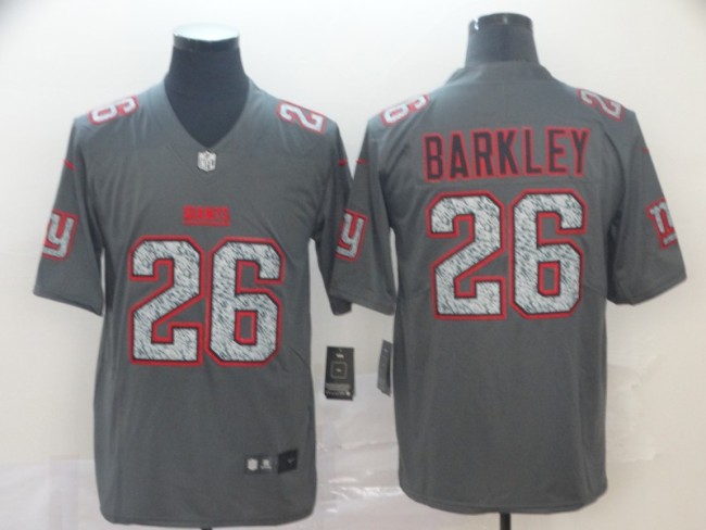 New York Giants #26 BARKLEY Grey/Red NFL Jersey