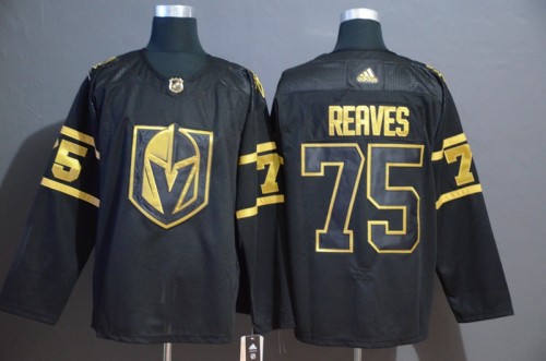 Vegas Golden Knights 75 Ryan Reaves Black With Special Glittery Logo Jersey