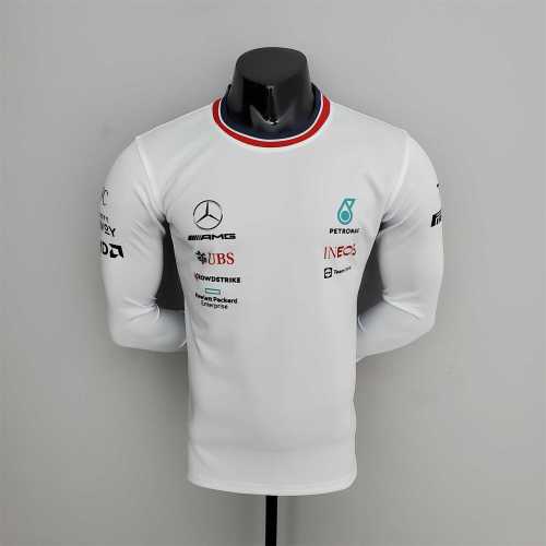 F1 Formula One 2022 Mercedes Long Sleeve White Jersey