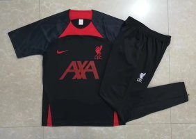 Adult Uniform 2022-2023 Liverpool Black Soccer Training Jersey and Long Pants