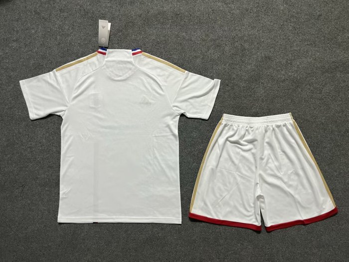 Adult Uniform 2023-2024 Olympique Lyonnais Home Soccer Jersey Shorts