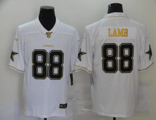 Cowboys 88 Ceedee Lamb White Gold 100th Season Vapor Untouchable Limited Jersey