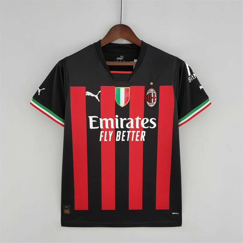 with scudetto Patch Fans Version 2022-2023 AC Milan Home Soccer Jersey