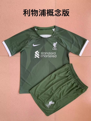 Adult Uniform 2023-2024 Liverpool Green Soccer Jersey Shorts