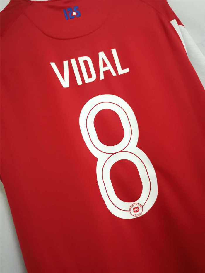 with Qualifiers Patch Fans Version 2020 Chile VIDAL 8 Home Soccer Jersey