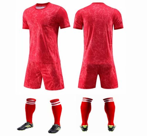 #201 202 203 Red Blank Adult Uniform Soccer Jersey Shorts