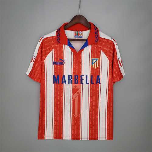 Retro Jersey 1995-1996 Atletico Madrid Home Soccer Jersey Vintage Football Shirt