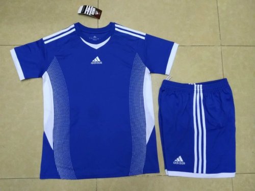 #812 Blue Soccer Training Uniforms Blank Jersey and Shorts