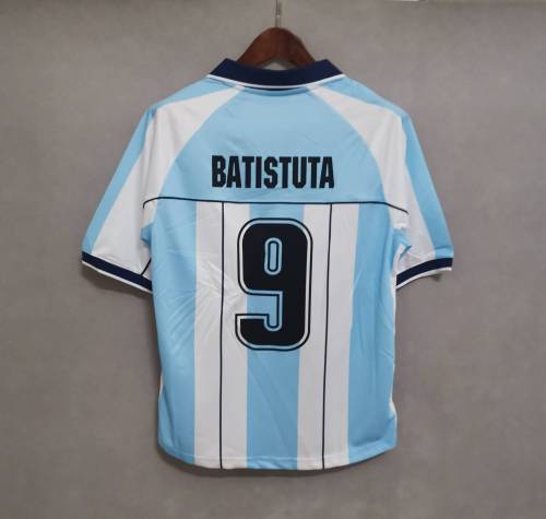 Retro Jersey 2000 Argentina BATISTUTA 9 Home Soccer Jersey Vintage Football Shirt