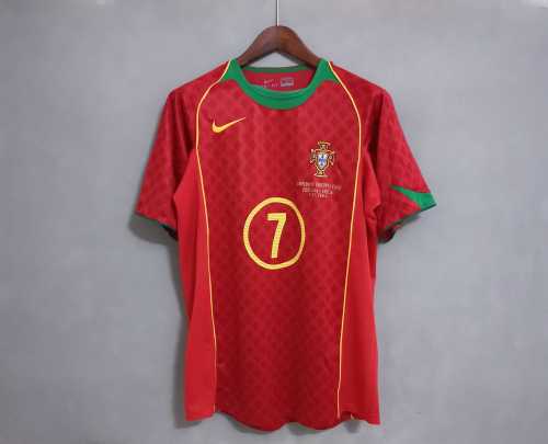 with Front Lettering Retro Jersey 2004 Portugal FIGO 7 Home Soccer Jersey