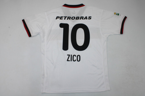 Retro Camisetas de Futbol 2001 Flamengo ZICO 10 Away White Soccer Jersey