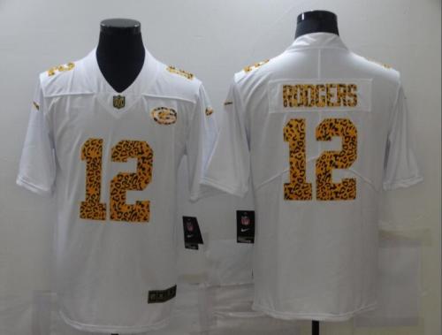 Packers 12 Aaron Rodgers White Leopard Vapor Untouchable Limited Jersey