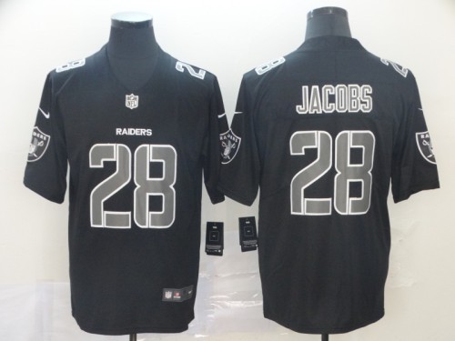 Oakland Raiders #28 JACOBS Black/Silver NFL Jersey