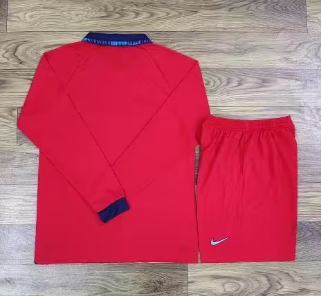 Adult Uniform Long Sleeve 2022 World Cup England Away Red Soccer Jersey Shorts