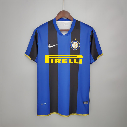 Retro Jersey 2008-2009 Inter Milan UCL Version Home Soccer Jersey Vintage Football Shirt