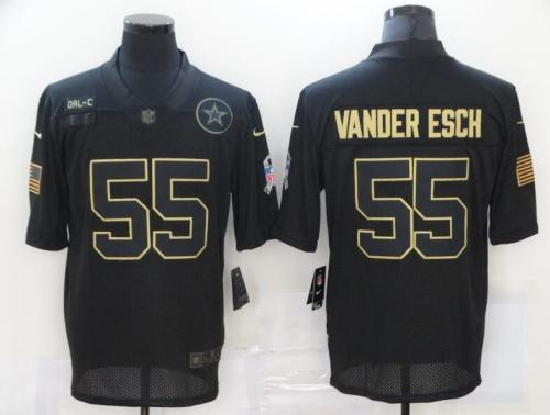 Dallas Cowboys 55 Leighton Vander Esch Black 2020 Salute To Service Limited Jersey