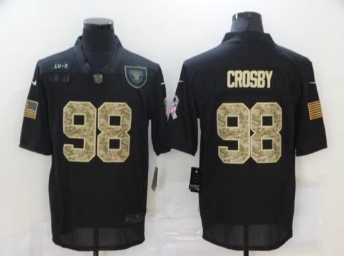 Oakland Raiders 98 CROSBY Black Camo 2020 Salute To Service Limited Jersey