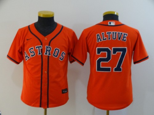 Youth Kids Houston Astros 27 ALTUVE Orange 2020 Cool Base Jersey