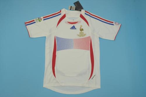with Patch Retro Jersey France 2006 Away White Soccer Jersey Vintage Football Shirt
