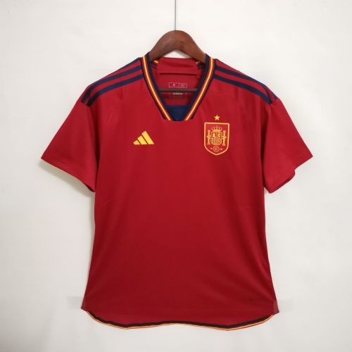 Fans Version 2022 World Cup Spain Home Soccer Jersey Camiseta de España Football Shirt