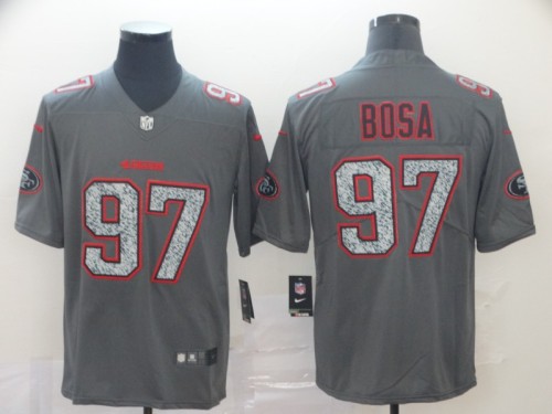 San Francisco 49ers #97 BOSA Grey/Red NFL Jersey