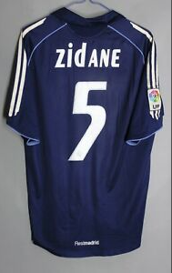 Retro Jersey 2005-2006 Real Madrid ZIDANE 5 Away Dark Blue Vintage Soccer Jersey