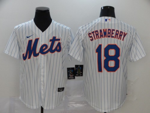 New York Mets 18 STRAWBERRY White 2020 Cool Base Jersey