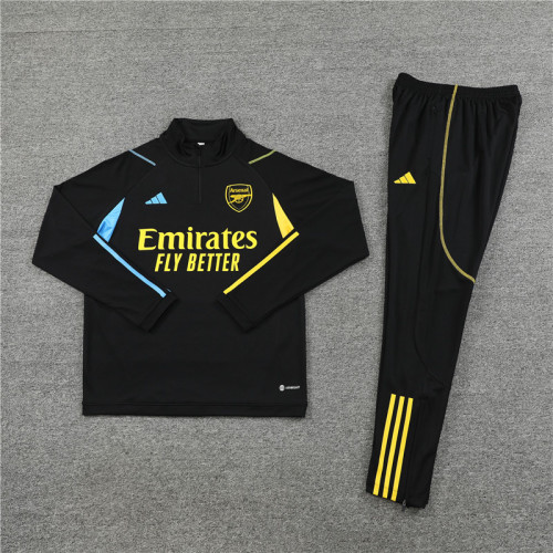 2023-2024 Arsenal Black Soccer Training Sweater and Pants
