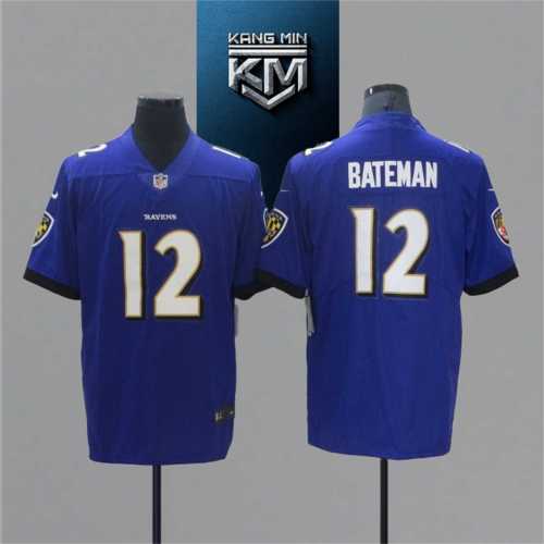 2021 Ravens 12 BATEMAN BLUE NFL Jersey S-XXL WHITE Font
