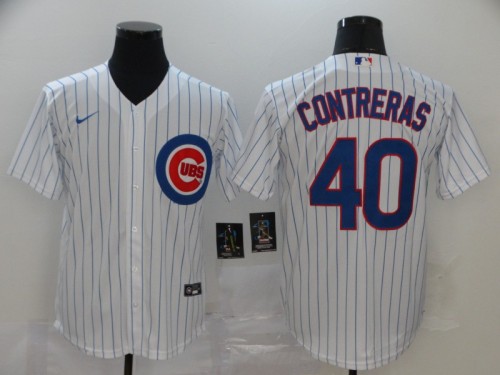 Chicago Cubs 40 CONTRERAS White 2020 Cool Base Jersey